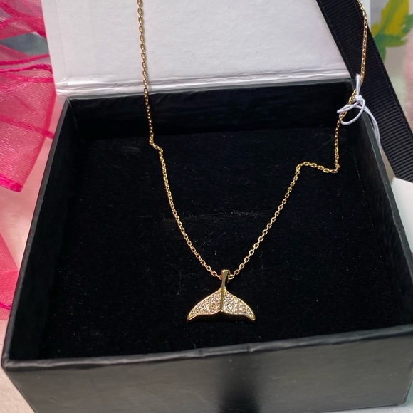 NWT KATE SPADE ♠️ WHALE TAILS PAVE MINI PENDANT NECKLACE - Picture 4 of 6